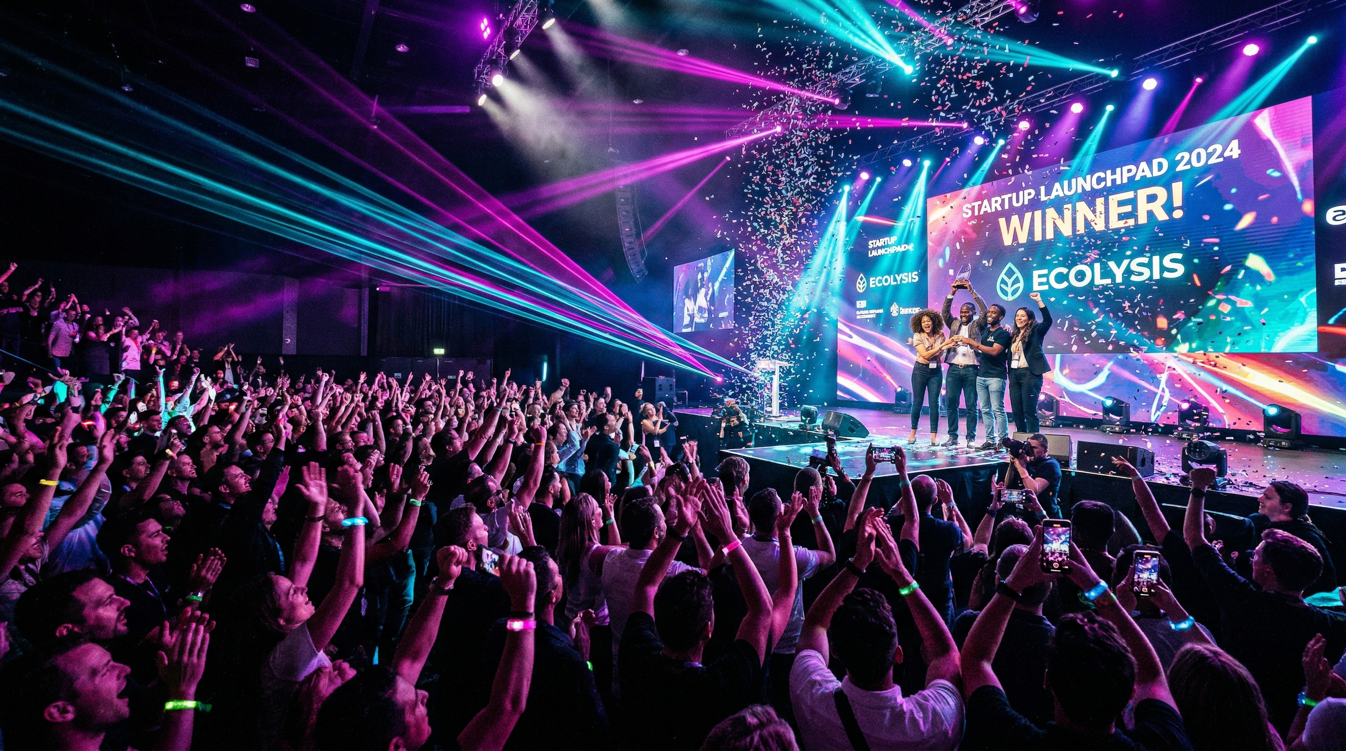 Live startup pitch stage